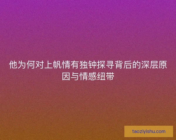 他为何对上帆情有独钟探寻背后的深层原因与情感纽带