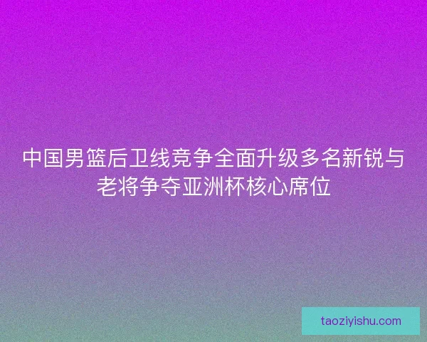 中国男篮后卫线竞争全面升级多名新锐与老将争夺亚洲杯核心席位